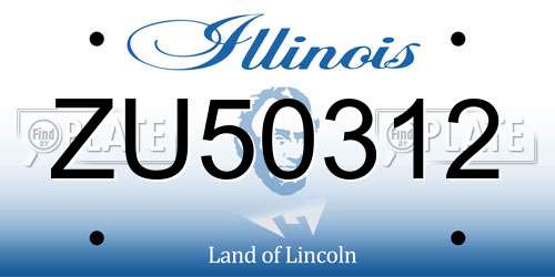 ZU50312 Illinois License Plate