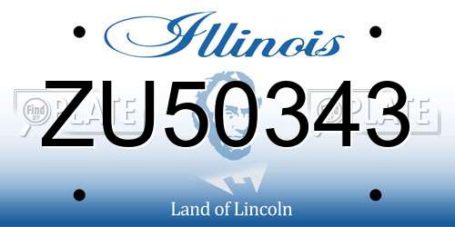 ZU50343 Illinois License Plate
