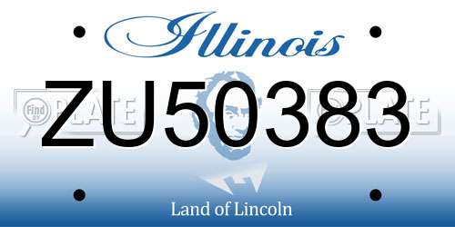 ZU50383 Illinois License Plate