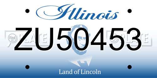 ZU50453 Illinois License Plate