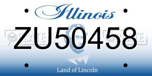 ZU50458 Illinois License Plate
