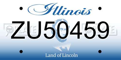 ZU50459 Illinois License Plate
