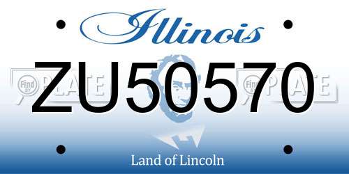 ZU50570 Illinois License Plate