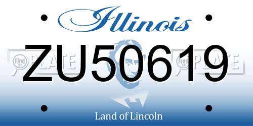 ZU50619 Illinois License Plate