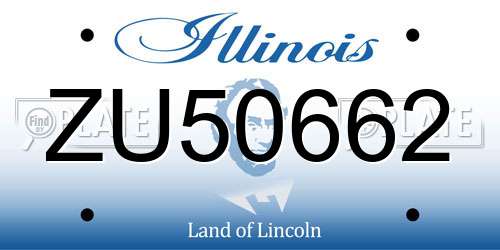 ZU50662 Illinois License Plate