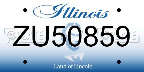 ZU50859 Illinois License Plate