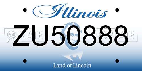 ZU50888 Illinois License Plate