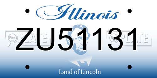 ZU51131 Illinois License Plate