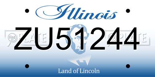 ZU51244 Illinois License Plate