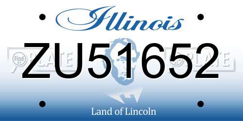 ZU51652 Illinois License Plate