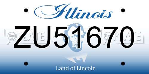 ZU51670 Illinois License Plate