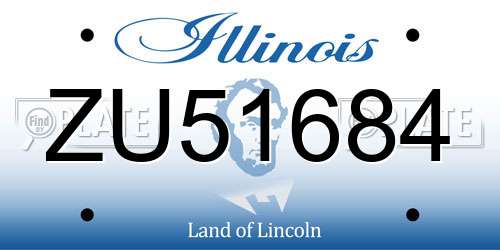 ZU51684 Illinois License Plate