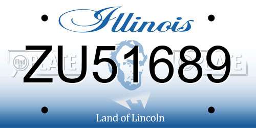 ZU51689 Illinois License Plate