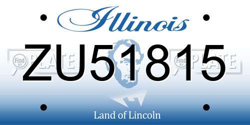 ZU51815 Illinois License Plate