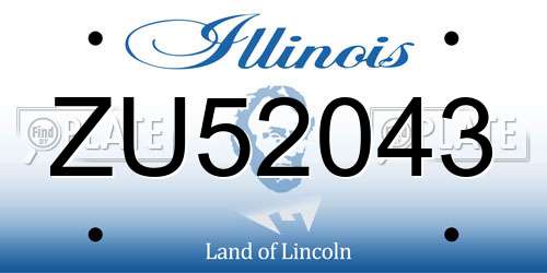 ZU52043 Illinois License Plate