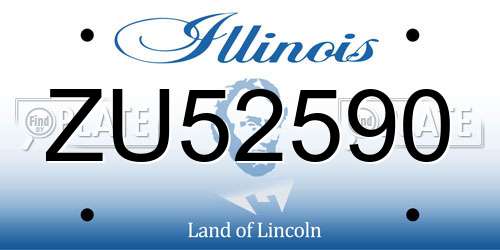 ZU52590 Illinois License Plate