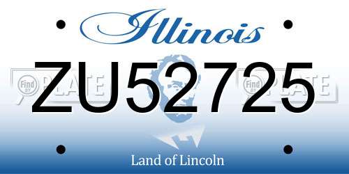 ZU52725 Illinois License Plate