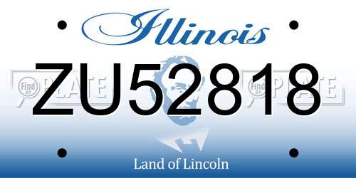 ZU52818 Illinois License Plate