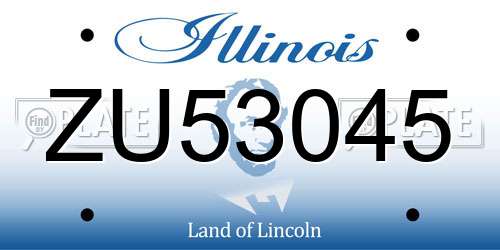 ZU53045 Illinois License Plate