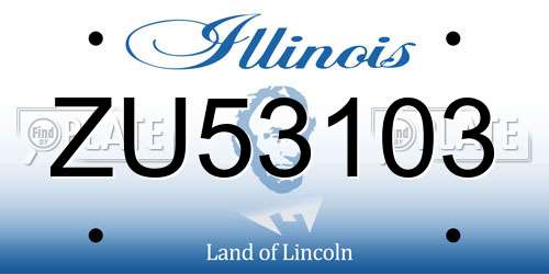 ZU53103 Illinois License Plate