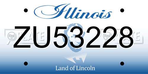 ZU53228 Illinois License Plate