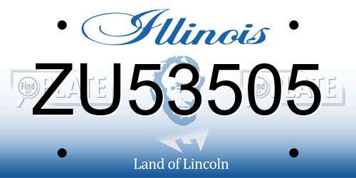 ZU53505 Illinois License Plate