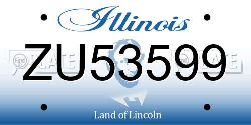 ZU53599 Illinois License Plate