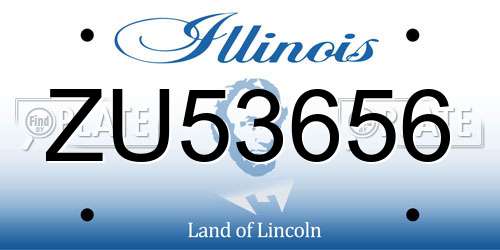 ZU53656 Illinois License Plate