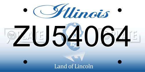 ZU54064 Illinois License Plate