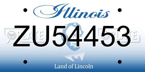 ZU54453 Illinois License Plate