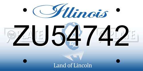ZU54742 Illinois License Plate