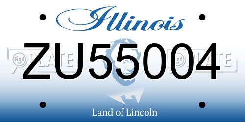 ZU55004 Illinois License Plate
