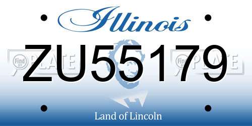 ZU55179 Illinois License Plate