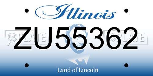 ZU55362 Illinois License Plate