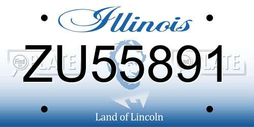 ZU55891 Illinois License Plate