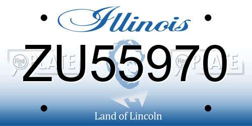 ZU55970 Illinois License Plate