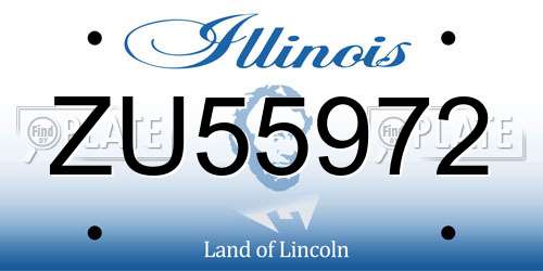 ZU55972 Illinois License Plate