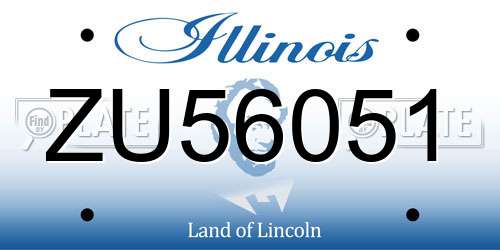ZU56051 Illinois License Plate