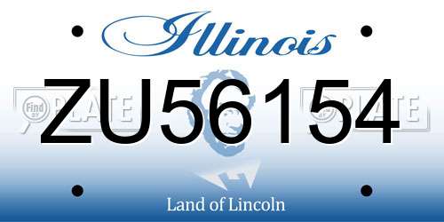 ZU56154 Illinois License Plate
