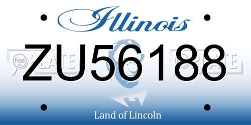 ZU56188 Illinois License Plate