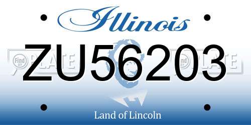 ZU56203 Illinois License Plate