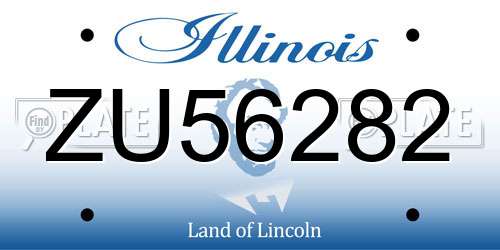 ZU56282 Illinois License Plate