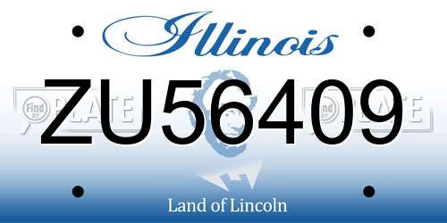 ZU56409 Illinois License Plate