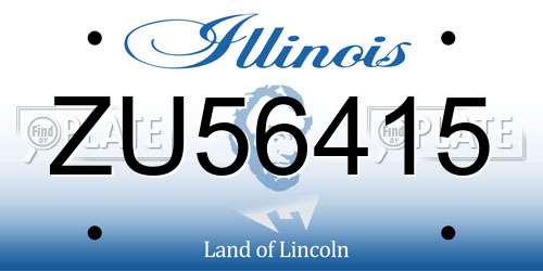 ZU56415 Illinois License Plate