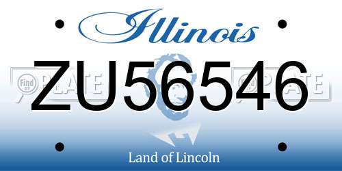 ZU56546 Illinois License Plate