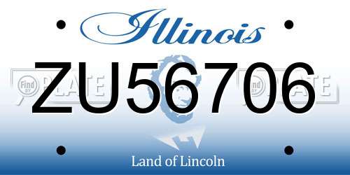 ZU56706 Illinois License Plate