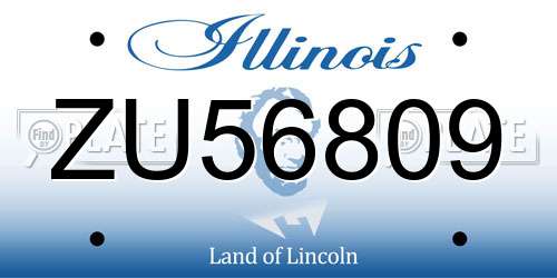 ZU56809 Illinois License Plate