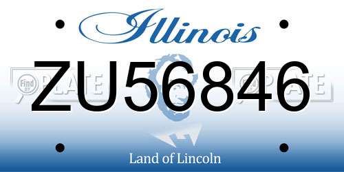 ZU56846 Illinois License Plate