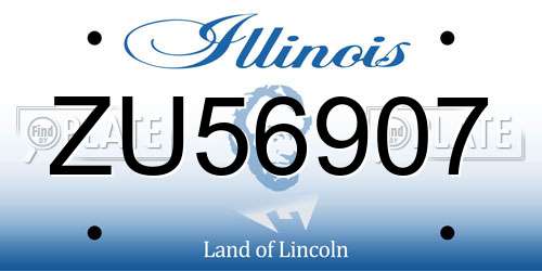ZU56907 Illinois License Plate