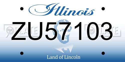 ZU57103 Illinois License Plate